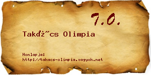 Takács Olimpia névjegykártya